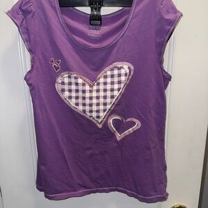 Y2K Faded Glory Purple Heart Tee with sequins